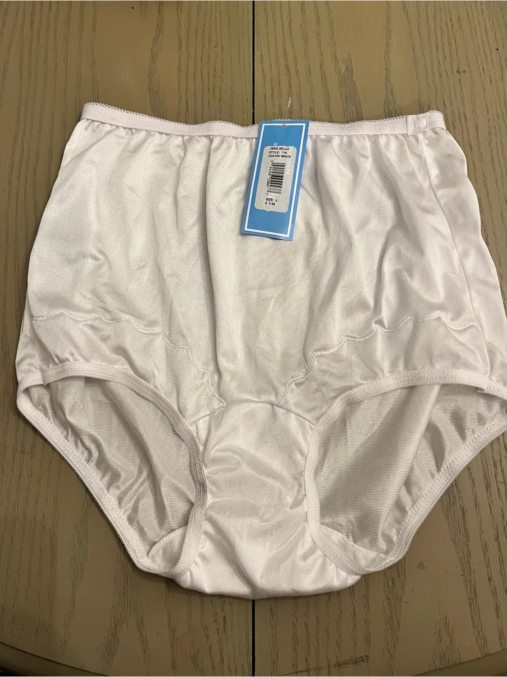 Dixie Belle Women’s Brief Panties Nylon Solid White Size 5 Style 719
